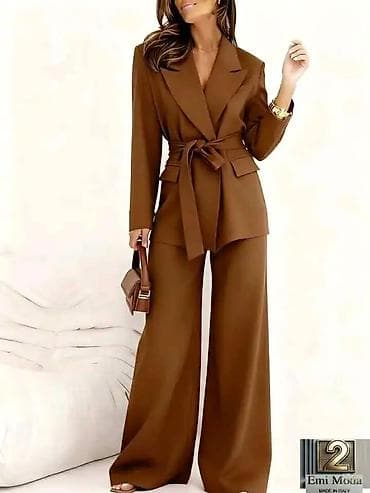 mango kompleti: Ženski elegantni komplet – sako i pantalone širokih nogavica - Kroj — 1