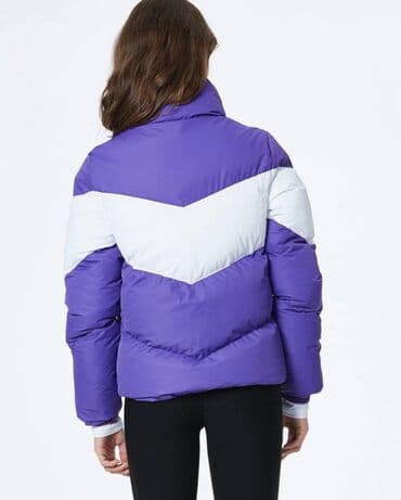 privesci za auto: Ženska zimska jakna – ljubičasto‑bela -Velicina L,XL - Kratak puffer — 4