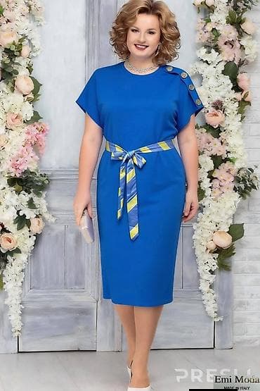 pantalone za plazu: Haljina – italijanski dizajn - Kroj: midi dužina, ravna linija sa — 2