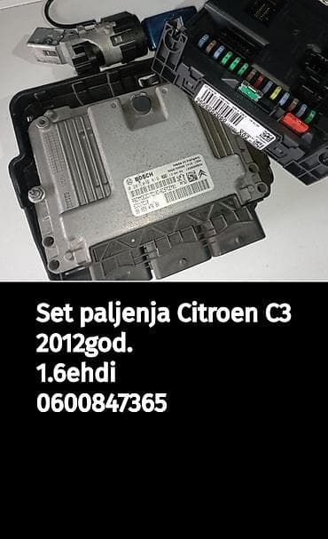sirena auto plac: Set paljenja za Citroën C3, godište 2012, motor 1.6 e-HDi. Komplet — 1
