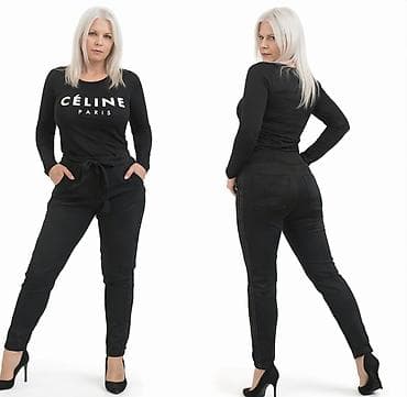 Ženske crne pantalone – slim/skinny kroj - Elegantne crne pantalone