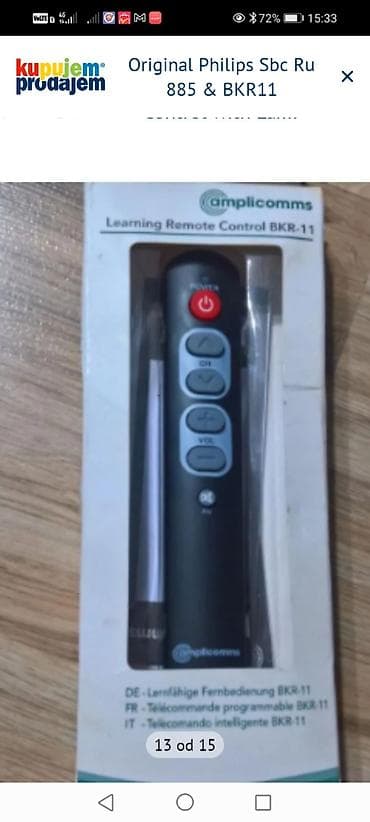 spric za tulumbe prodaja: Philips SBC RU885 univerzalni daljinski + Amplicomms BKR-11 “learning” — 2