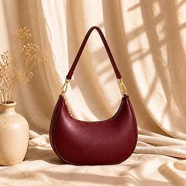 bluze na preklop: Kožna torba za rame – hobo polumesec - Elegantna silueta polumeseca — 3