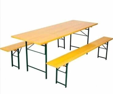 Sets of table and chairs: Pivske garniture – drveni sto sa dve klupe.Dimenzija 200x90.Cena 25000 — 3