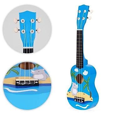 prsluci od pravog krzna: Ukulele drvena gitara za decu sa 4 najlonske žice i trzalicom – — 6