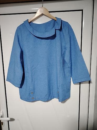 Skafanderi: Plava ženska bluza sa 3/4 rukavima - Materijal: lagani tkan, prijatan — 3