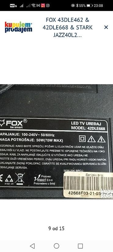 dozer za lekove: Delovi za TV uređaje – STARK JAZZ 40L2 i Skytech 43SWWT5 Raspoložive — 10