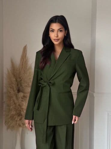 lanene bele pantalone: 💫Ženski elegantni komplet – sako sa pojasom i pantalone
✅3300 din — 2