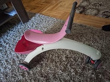 hulk maska za decu: Dečji guralica/balanser trotinet 3 točka – roze/belo - Stabilna — 4