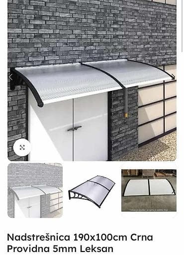 Nadstrešnica 190x100cm Crna Providna 5mm Leksan PVC Nadstrešnica na lalafo.rs Nadstrešnica 190x100cm Crna Providna 5mm Leksan PVC Nadstrešnica