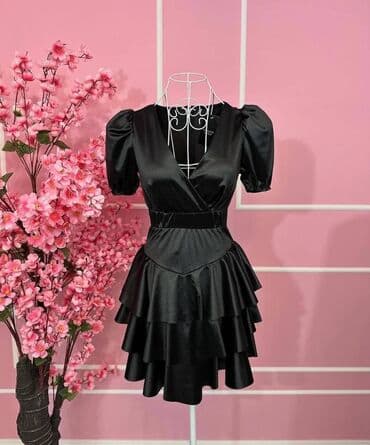 Color - Black, Cocktail, Short sleeves