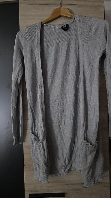 alemar kosulje: H&M dugački kardigan bez kopčanja, sivi melanž. - Materijal — 3
