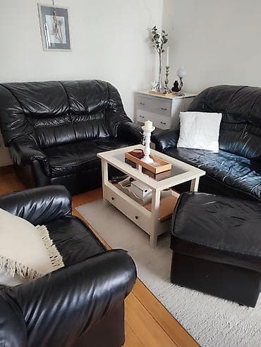 Kožna garnitura sa trosedom na razvlačenje Veoma