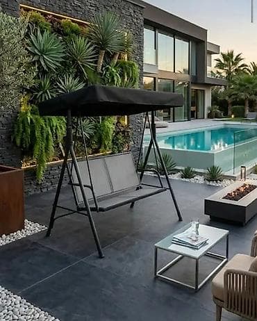 basta box: Vrtna ljuljaška sa tendom – metalna konstrukcija i sedenje za 2–3 — 1