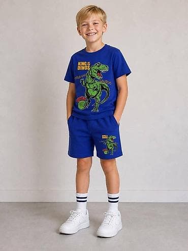 asos majice: Dečiji komplet za leto – majica i bermude sa dinosaurus motivom - — 2