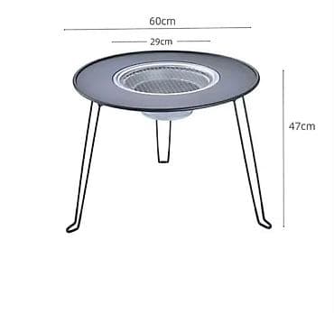 Stolovi: Sto sa ugrađenim roštiljem Materijali visokog kvaliteta: Ognjište je — 4