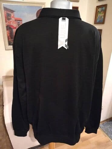 pantalone za punije: Novi muski duks sa kragnom u velikom broju Benx 5XL Crni. Turski — 5