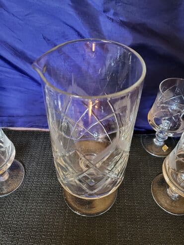swarovski case za vino cena: Servis za vino,sa bokalom kristal,rucna gravura 1960g+. Servis za — 9