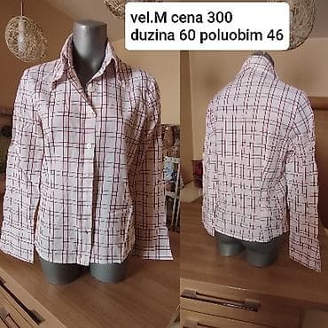 Košulja na dugmad sa kragnom, karo dezen (bela osnova sa crvenim i na lalafo.rs Košulja na dugmad sa kragnom, karo dezen (bela osnova sa crvenim i