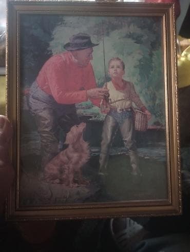 sat protiv komaraca za decu: Umetnička slika u ramu – „De eerste les“ (Prva lekcija), potpisana — 1