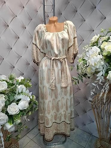 Haljine: Duga haljina sa paisley printom i puf rukavima - Model: maxi haljina — 1