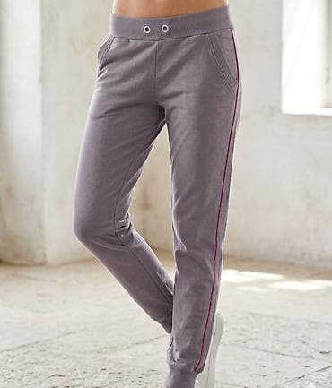 extrime intimo spavacica pamuk: Ženske trenerke pantalone – sivo-ljubičaste - Kroj: uske nogavice sa — 1