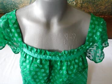 tunika boho style: S (EU 36), Svila, bоја - Zelena — 1