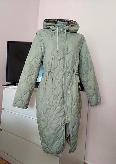 michael kors jakne: Ženska prošivena jakna/kaput sa kapuljačom – mint/žutozelena nijansa — 2