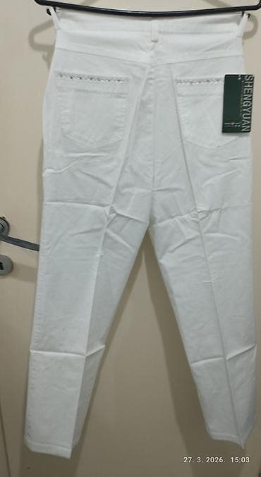 kapri pantalone: Bela ženska platnena pantalona – SHENGYUAN / GUOCHENG broj 32 možete — 2