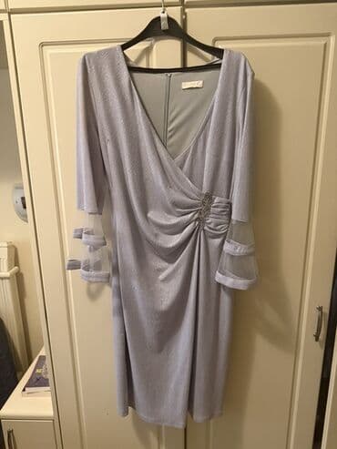 pull bear haljine: Elegantna, svečana haljina brenda Cupper u srebrno‑sivoj nijansi — 1