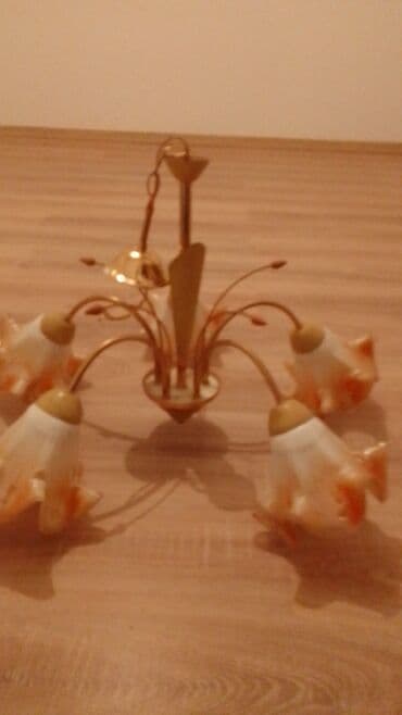 Textile: Chandelier, color - Beige, Used — 3