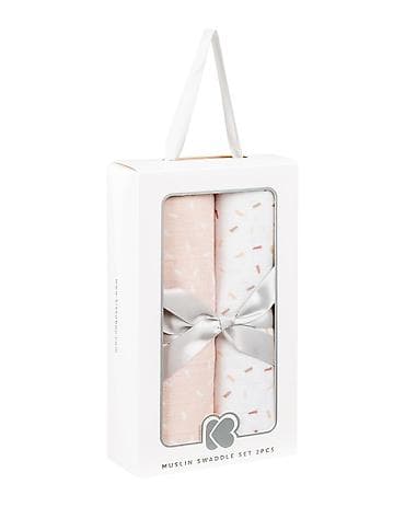 babylove pelene za kupanje: KikkaBoo Pelene od muslina – set 2 kom, 80x80 cm, Confetti Pink Set — 2