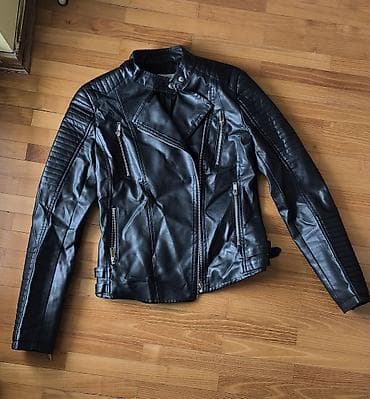 tn crne cena: Ženska moto/rock kožna jakna J&J, veličina M - Materijal: crna — 1