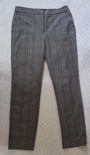 farmerke kragujevac: ZARA BASIC ženske pantalone – pepito/karirani dezen u sivoj nijansi — 2
