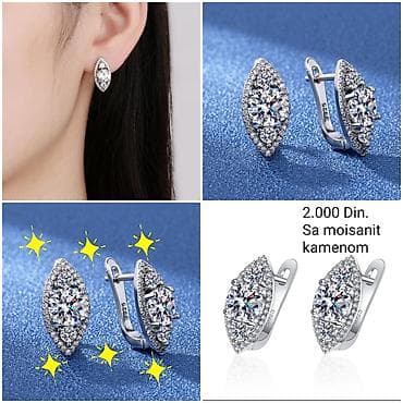 satovi rs: Elegantne posrebrene minđuše od hirurskog čelika sa žigom S925, sa — 3