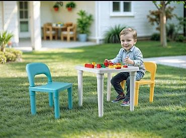 tn za decu: Dolu “Study Time” set – sto i dve stolice za decu - Set sadrži: 1 — 1