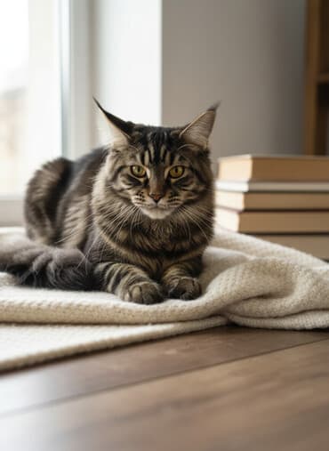jeftina hrana za pse: Maine Coon mačka – prelepa tigrasta (brown tabby) ženka sa izrazitim — 1