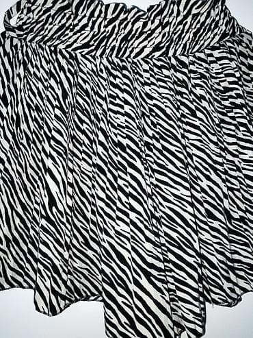 mango suknje midi: Zebra plisirana sorc suknja – crno‑beli animal print - Kroj: mini do — 2