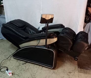 polovni nameštaj novi sad: Masazna fotelja. Prelepa crna masazna kožna fotelja prava — 4