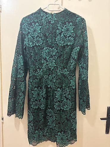 Skafanderi: Elegantna zelena čipkasta haljina iz H&M. Dugi rukavi bez postave — 5