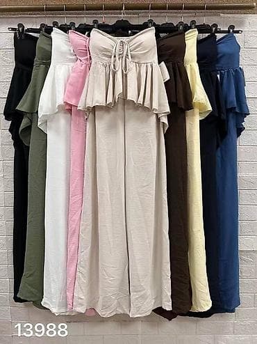 pantalone sheg: Ženski komplet – top bez bretela + široke pantalone - Dizajn — 5