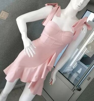 zelene haljine za svadbu: S (EU 36), bоја - Roze, Koktel, klub, Na bretele — 2