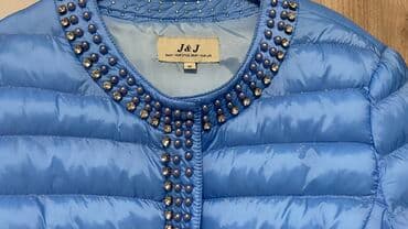 Women's Clothing: Plava damska prošivena jakna J&J, veličina M. Kratki, moderno — 3
