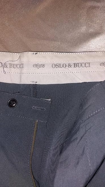 plamen amity 1: MUŠKE PANTALONE Tamno sive muške pantalone firme Oslo&Bucci. Broj — 5