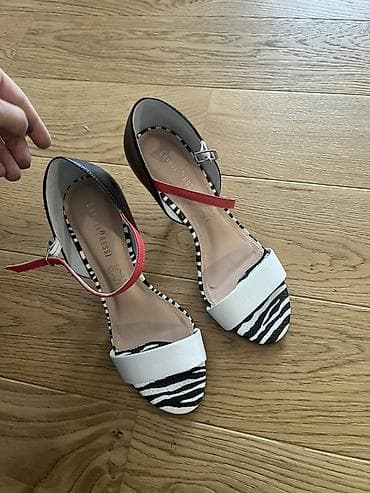 labrador obuca sandale: Ženske sandale na štiklu – zebra print - Otvorene sandale sa tankom — 2