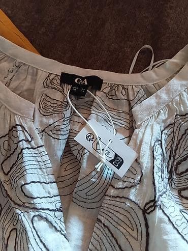 jeans marka: Ženski set: lagana bluza + pantalone - Bluza: bela, širokog kroja, od — 8