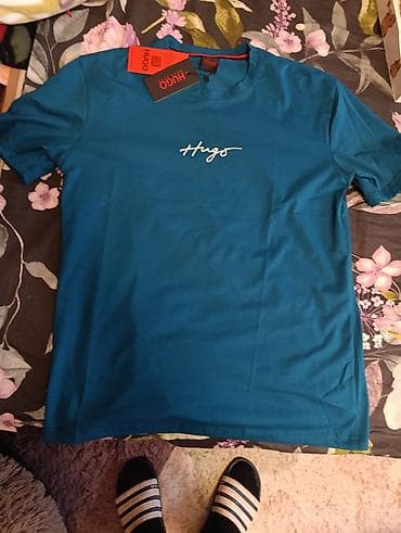 baka prase majice: Men's T-shirt Hugo Boss, bоја - Tirkizna — 1