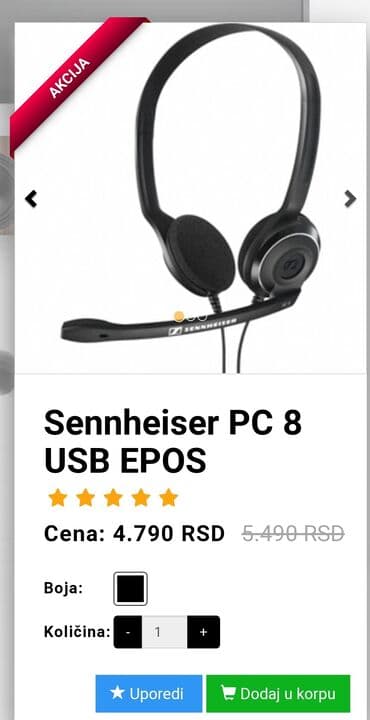 Slušalice: Original nove iz direktno nemacke "sennheiser pc 8 usb"® vrhunsko — 5