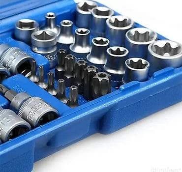 mali strug: Set nasadnih bitova i gedora – Torx/E-Torx/bitovi u plastičnom koferu — 2