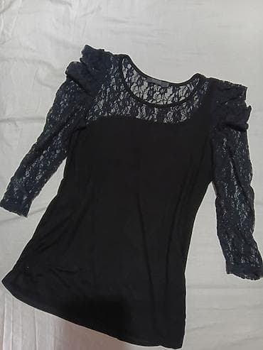 hm bluze: Elegantna ženska kombinacija: crna čipkana bluza + suknja u — 8